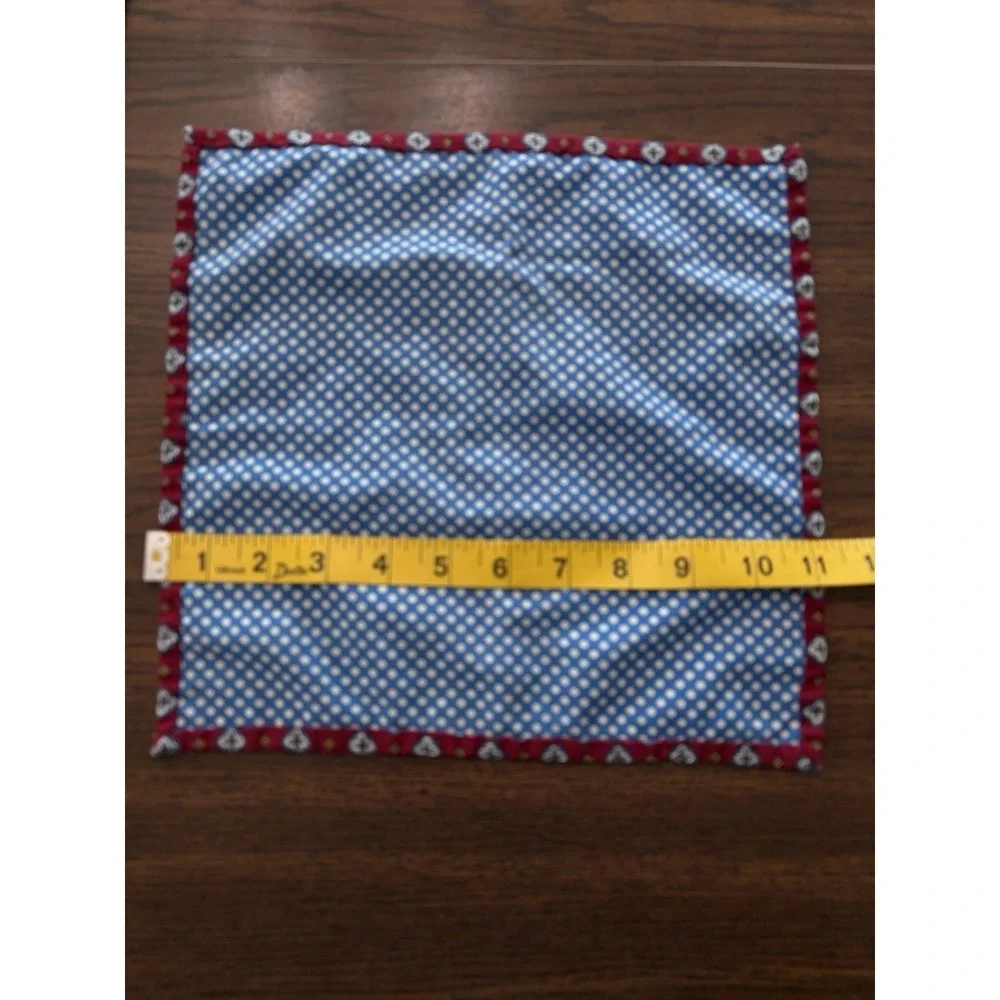 Handmade Reversible Cloth Napkins Set Of 4 Red Medallion Blue Polka Dot Preppy